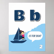 Kleurrijke Alfabet Leerposter Letter B