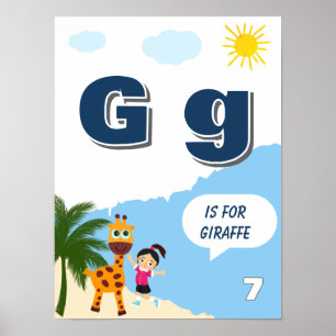 Kleurrijke alfabet-leerposter letter G Poster