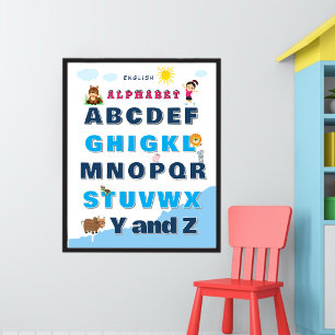 Kleurrijke alfabet-leerposter  poster