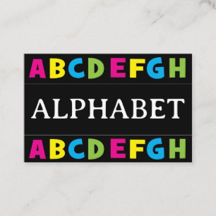 Kleurrijke alfabet letters leraar visitekaartje