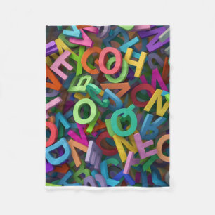 Kleurrijke Alfabet Letters Typografie Speels Leren Fleece Deken