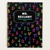 Kleurrijke alfabet patroon leraar student planner (Voorkant)