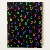Kleurrijke alfabet patroon leraar student planner (Achterkant)