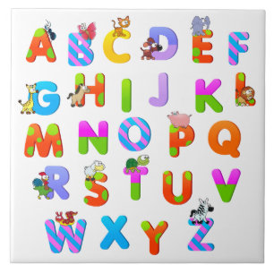 Kleurrijke Alfabetische Letters Tegeltje