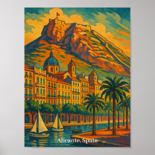Kleurrijke Alicante Spanje  kunst Costa Blanca Poster