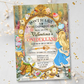 Kleurrijke Alice in Onederland Eerste 1e Verjaarda Kaart