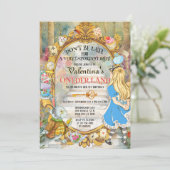 Kleurrijke Alice in Onederland Eerste 1e Verjaarda Kaart (Staand voorkant)