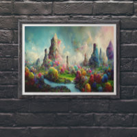 Kleurrijke Alien Fantasy Natuur Landscape