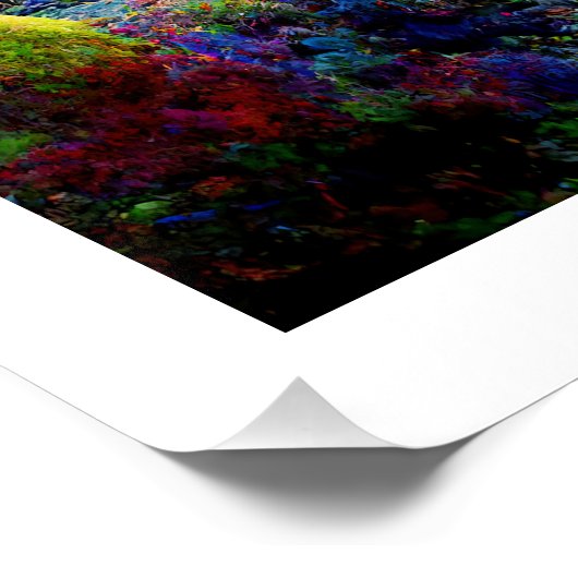 Kleurrijke Alien Fantasy Natuur Landscape Perfect Poster (Hoek)