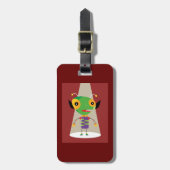 Kleurrijke Alien Mier in Spotlight Sfeervol Sci-Fi Bagagelabel (Voorkant verticaal)