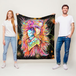Kleurrijke Alien Monster Art Pen Tekening Fantasy Fleece Deken