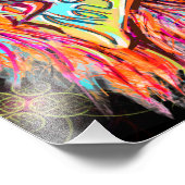 Kleurrijke Alien Monster Art Pen Tekening Fantasy Foto Afdruk (Hoek)