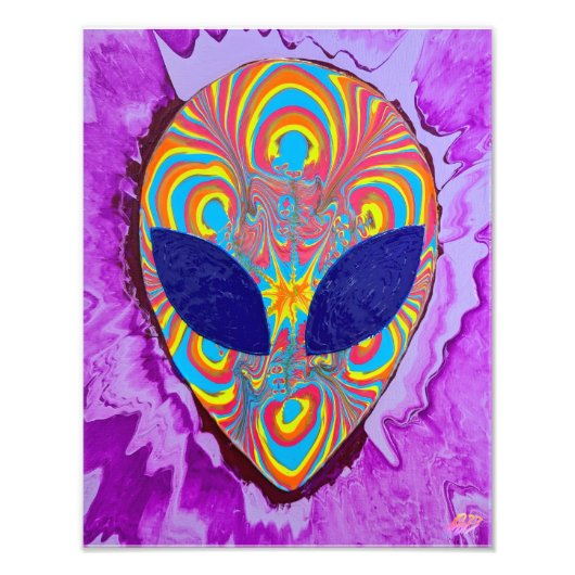 Kleurrijke Alien Pour Art Print Foto Afdruk (Voorkant)