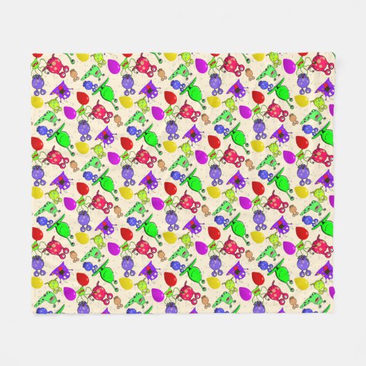 Kleurrijke Aliens Kinder Partij Ballonnen Fleece Deken (Voorkant (Horizontaal))