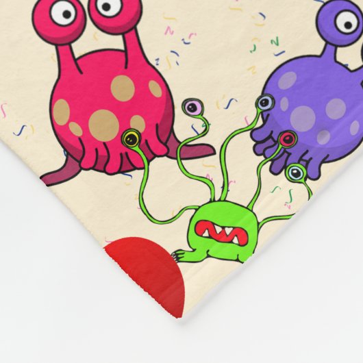Kleurrijke Aliens Kinder Partij Ballonnen Fleece Deken (Hoek)