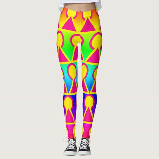 Kleurrijke All-Over-Print Leggings (Voorkant)