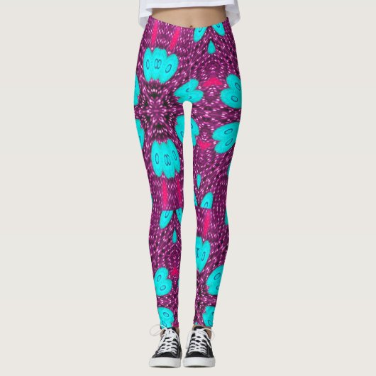 Kleurrijke All-Over-Print Leggings (Voorkant)