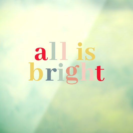 Kleurrijke Allerhelderste Kerstfeestdagen Raamsticker (Vel 3)