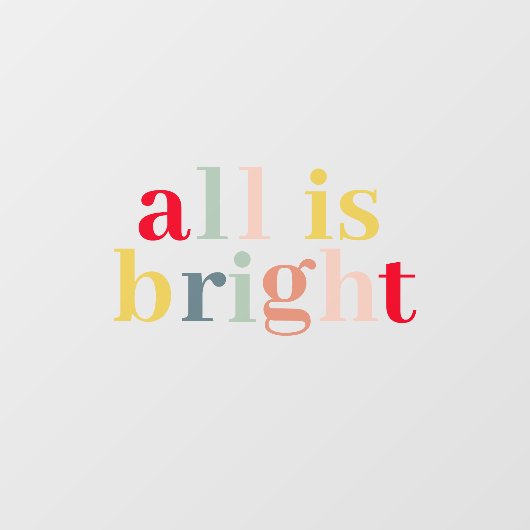 Kleurrijke Allerhelderste Kerstfeestdagen Raamsticker (Vel)