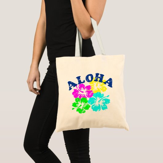 Kleurrijke Aloha  Canvas tas Hawaiiaanse bloemen (Voorkant (product))