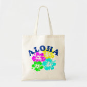 Kleurrijke Aloha  Canvas tas Hawaiiaanse bloemen (Voorkant)