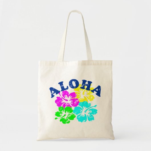 Kleurrijke Aloha  Canvas tas Hawaiiaanse bloemen (Voorkant)