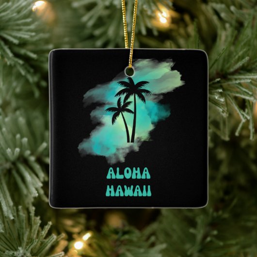 Kleurrijke Aloha Hawaïaanse palmbomen Keramisch Ornament (Boom)