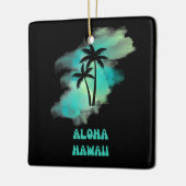 Kleurrijke Aloha Hawaïaanse palmbomen Keramisch Ornament (Links)