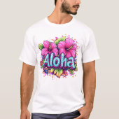 Kleurrijke Aloha Hibiscus T-shirt (Voorkant)