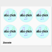 Kleurrijke Alto Chick Ronde Sticker (Vel)