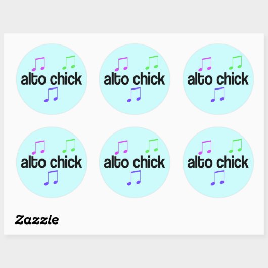 Kleurrijke Alto Chick Ronde Sticker (Vel)
