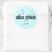 Kleurrijke Alto Chick Ronde Sticker (Tas)