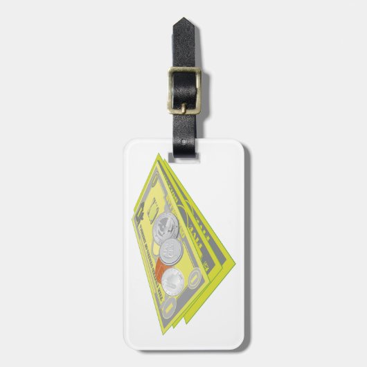 Kleurrijke Amerikaanse geld en munten Bagagelabel (Voorkant verticaal)