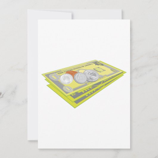 Kleurrijke Amerikaanse geld en munten Kaart (Voorkant)