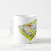 Kleurrijke Amerikaanse geld en munten Koffiemok (Voorkant links)