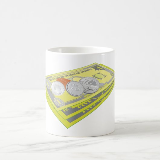 Kleurrijke Amerikaanse geld en munten Koffiemok (Center)