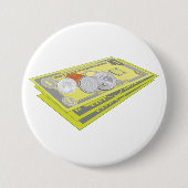 Kleurrijke Amerikaanse geld en munten Ronde Button 7,6 Cm (Voorkant)