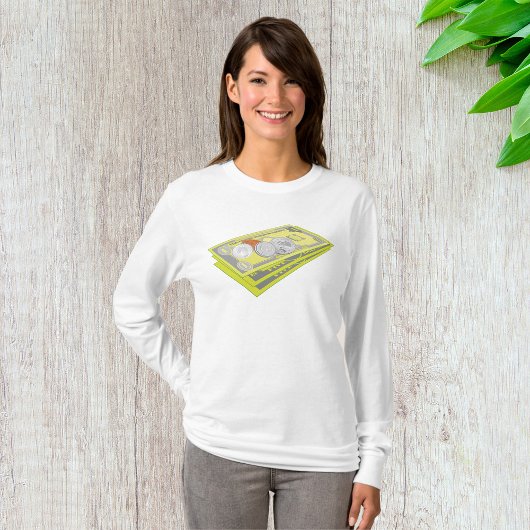 Kleurrijke Amerikaanse geld en munten T-shirt