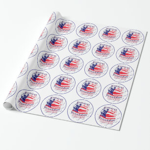 Kleurrijke Amerikaanse vlag kleuren Hillary voor U Cadeaupapier