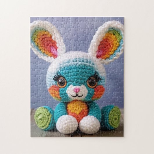 Kleurrijke Amigurumi Bunny | Schattige konijnenhaa Legpuzzel (Verticaal)