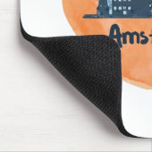 Kleurrijke Amsterdam City Skyline Waterverf Heart  Muismat (Hoek)