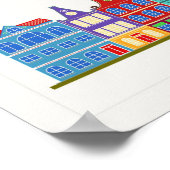 Kleurrijke Amsterdamse rijhuizen 1 Poster (Hoek)