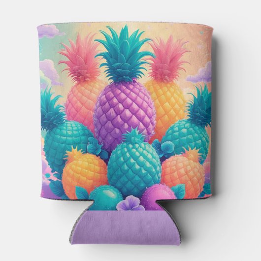 Kleurrijke ananananas blikjeskoeler (Achterkant)