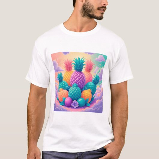Kleurrijke ananananas t-shirt (Voorkant)