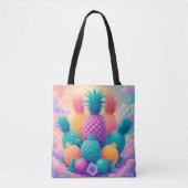 Kleurrijke ananananas tote bag (Voorkant)