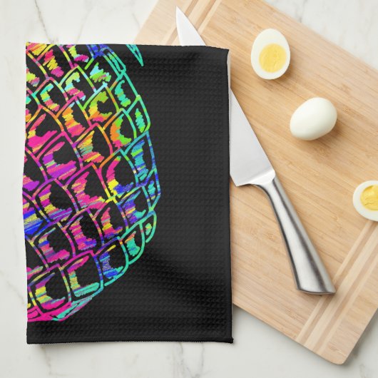 Kleurrijke anananas theedoek (Quarter Fold)