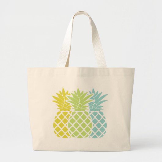 Kleurrijke anananassen grote tote bag (Voorkant)
