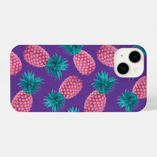 Kleurrijke anananassen iPhone hoesje (Achterkant horizontaal)