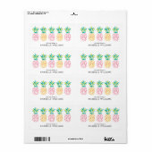 Kleurrijke ananas Bookplate Labels (Full Sheet)