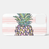 Kleurrijke  ananas illustratie. Case-Mate iPhone case (Achterkant (horizontaal))